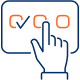 icon of hand pointing to check list