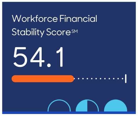 Workforce Stability Score for November 2024. White text over dark blue background. Score: 54.1